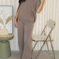 Aiko Knit Two Piece Pants Set (Khaki)