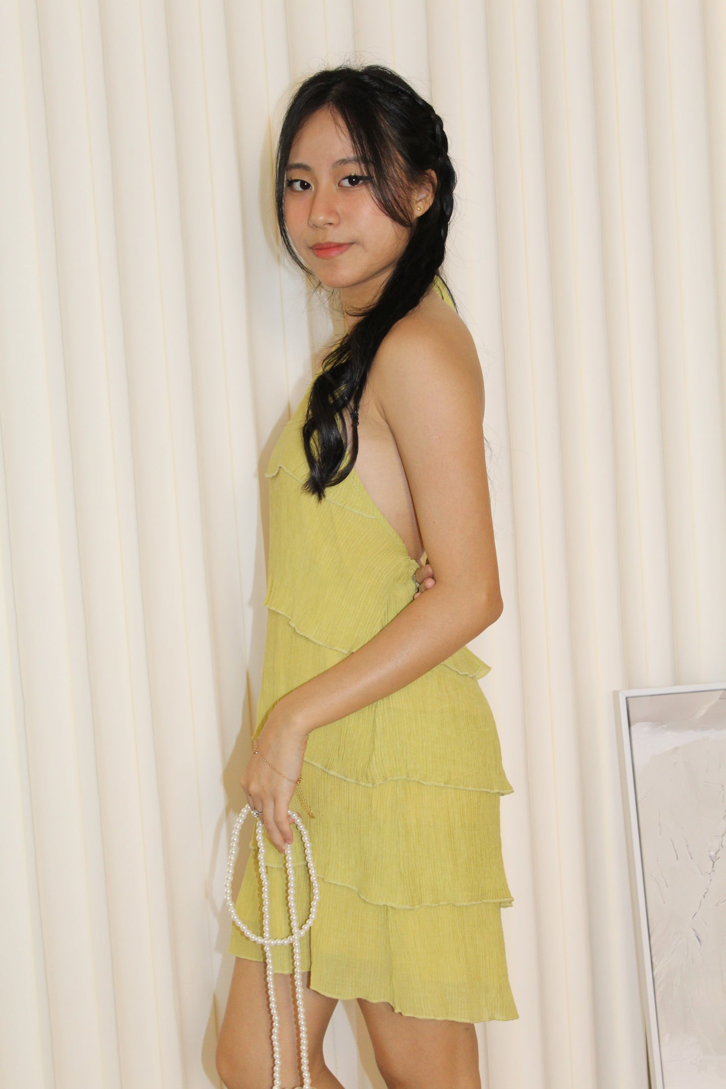 Umeko Layered Mini Dress (Green)