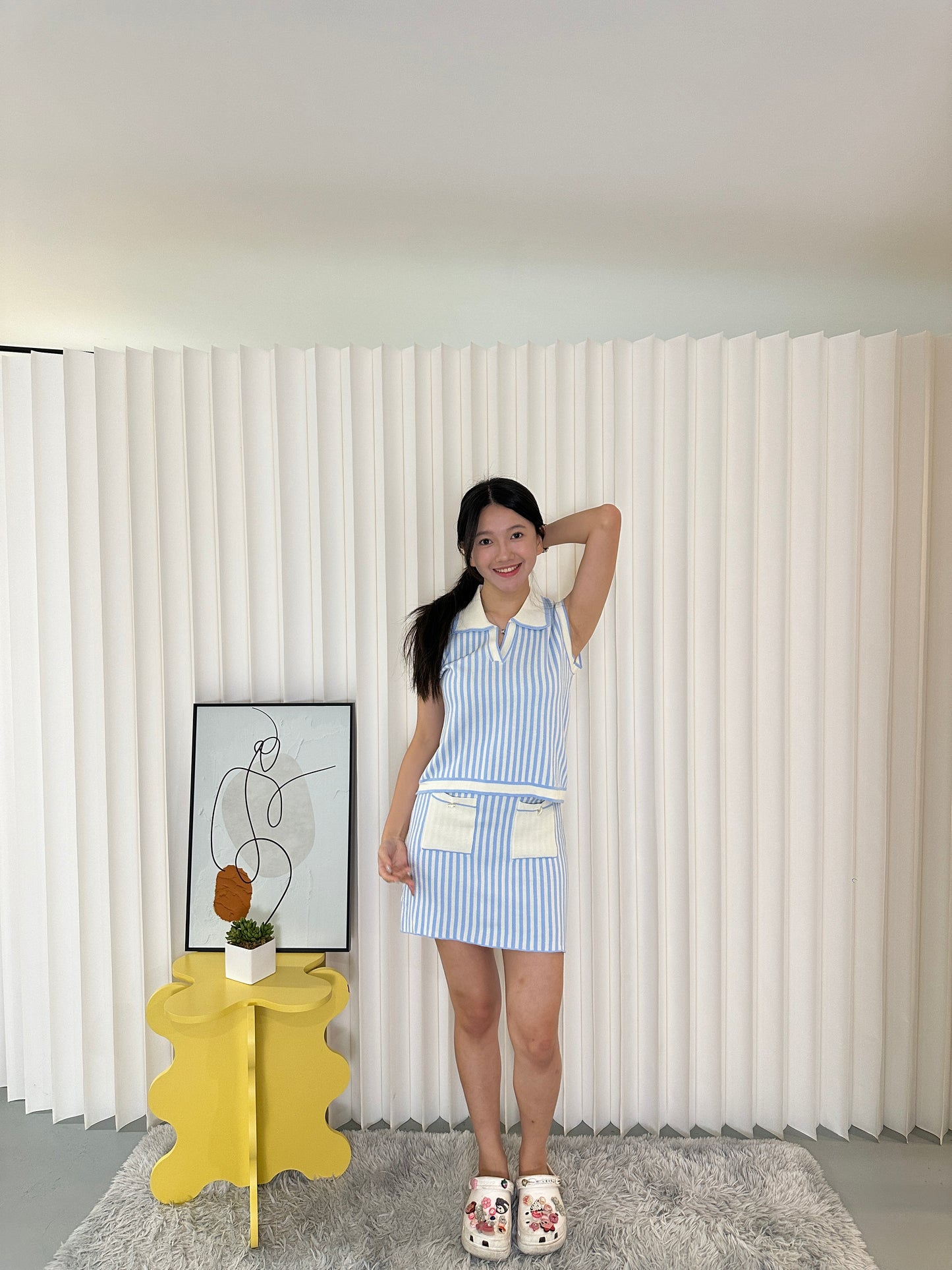 Allison Stripes Knit Set (Blue)