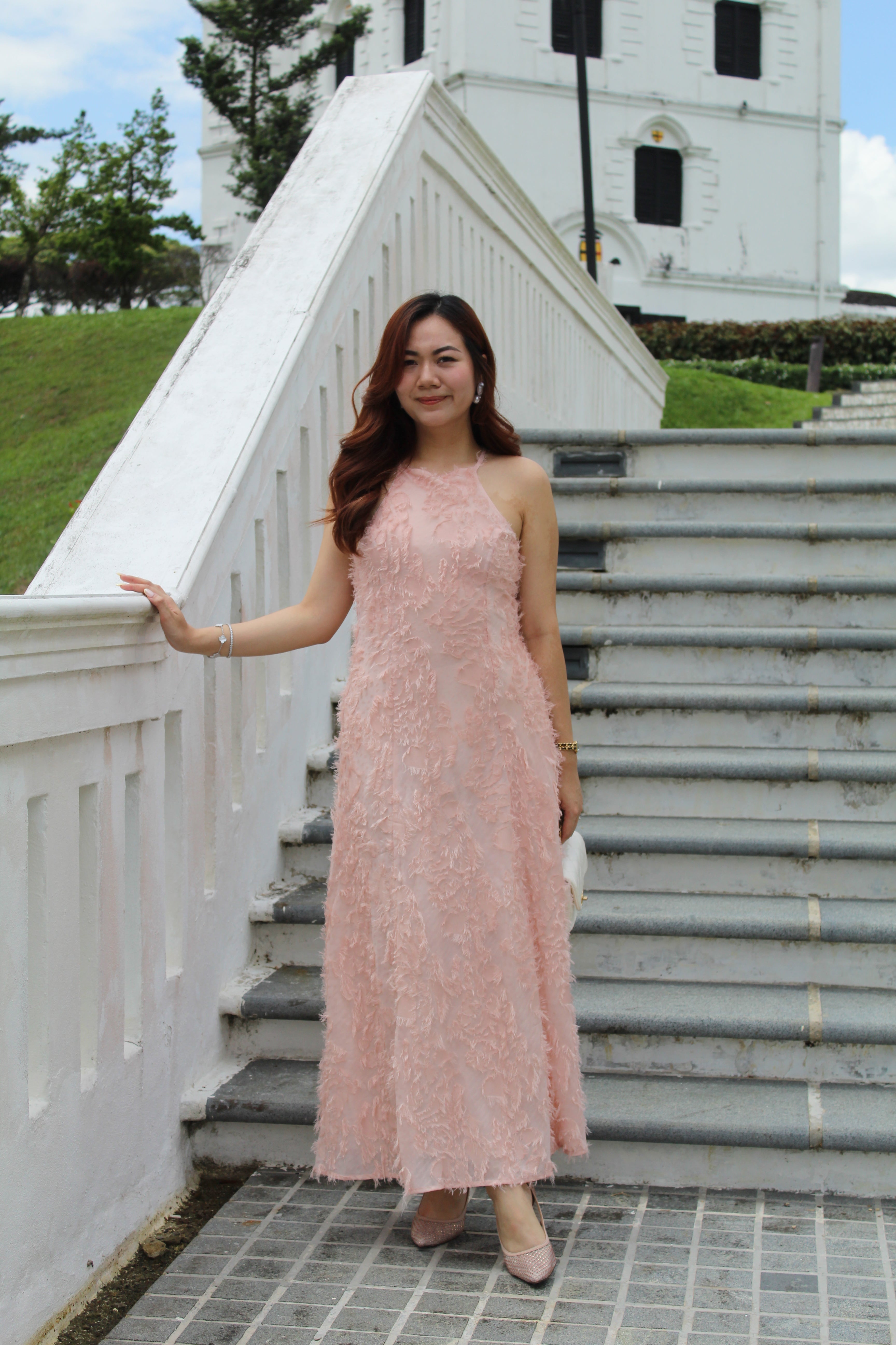 Adryn Halter Maxi Dress (Pink)
