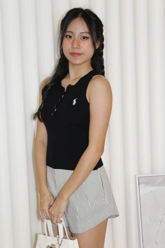 Vannie Knit Sleeveless Top (Black)