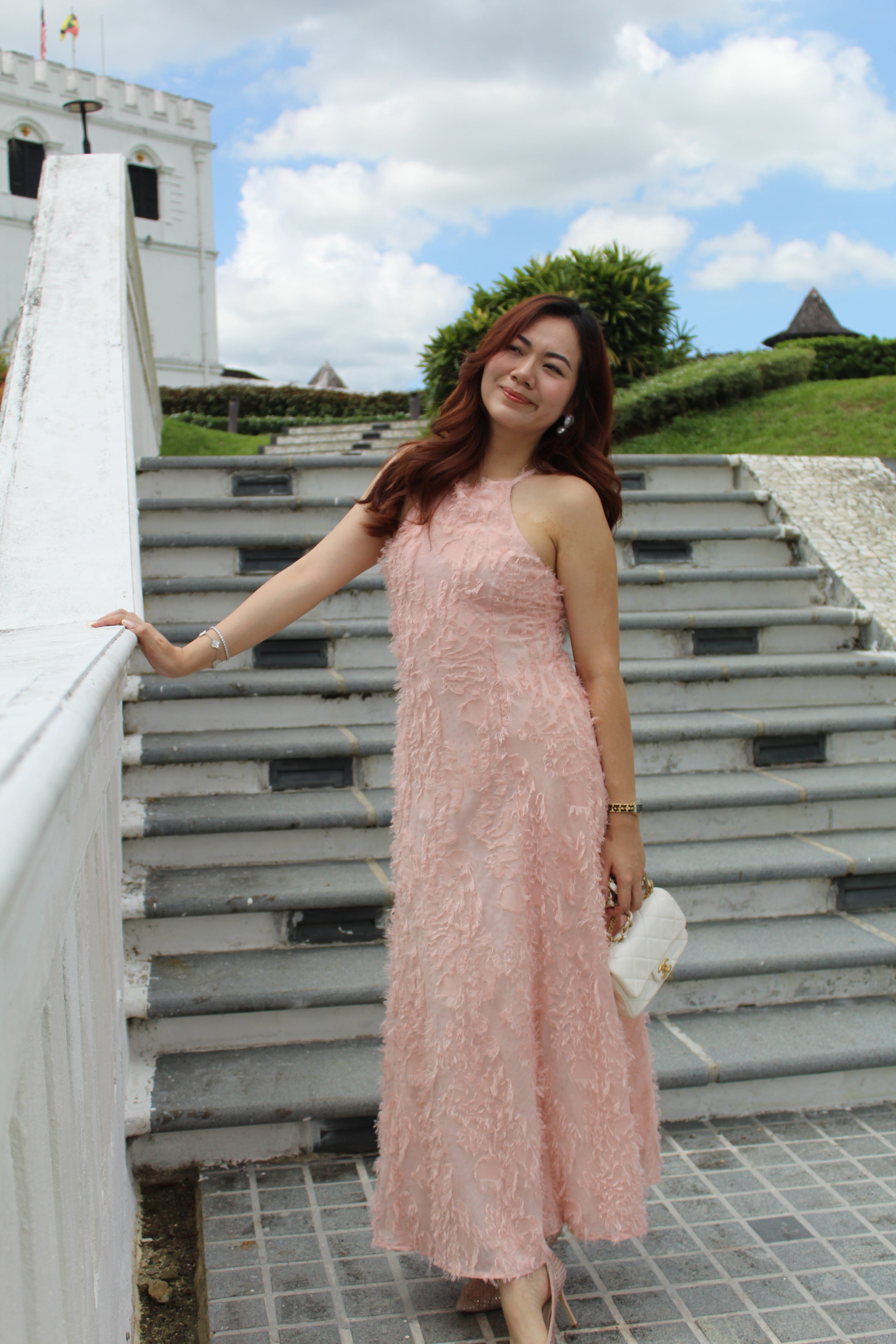Adryn Halter Maxi Dress (Pink)
