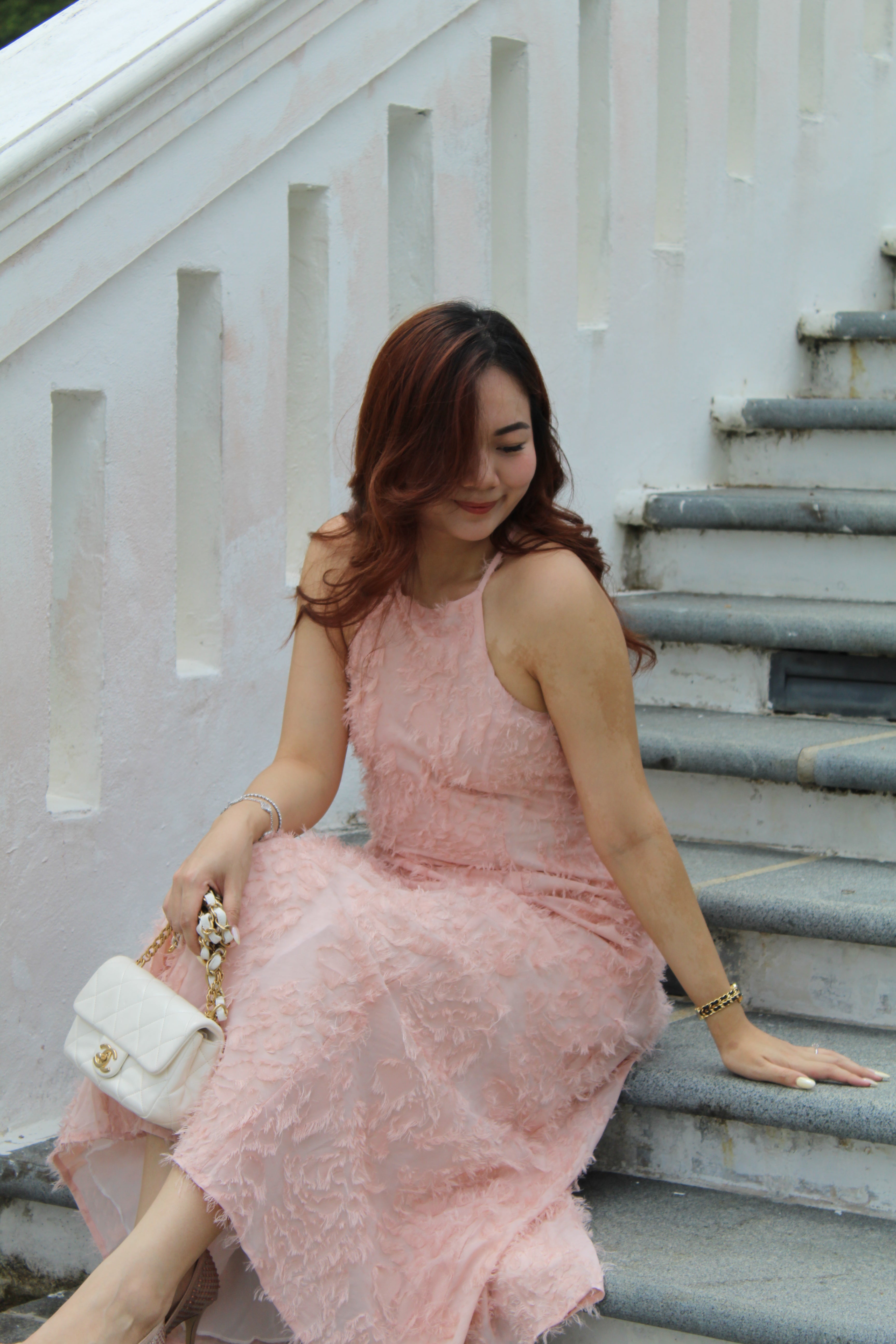 Adryn Halter Maxi Dress (Pink)