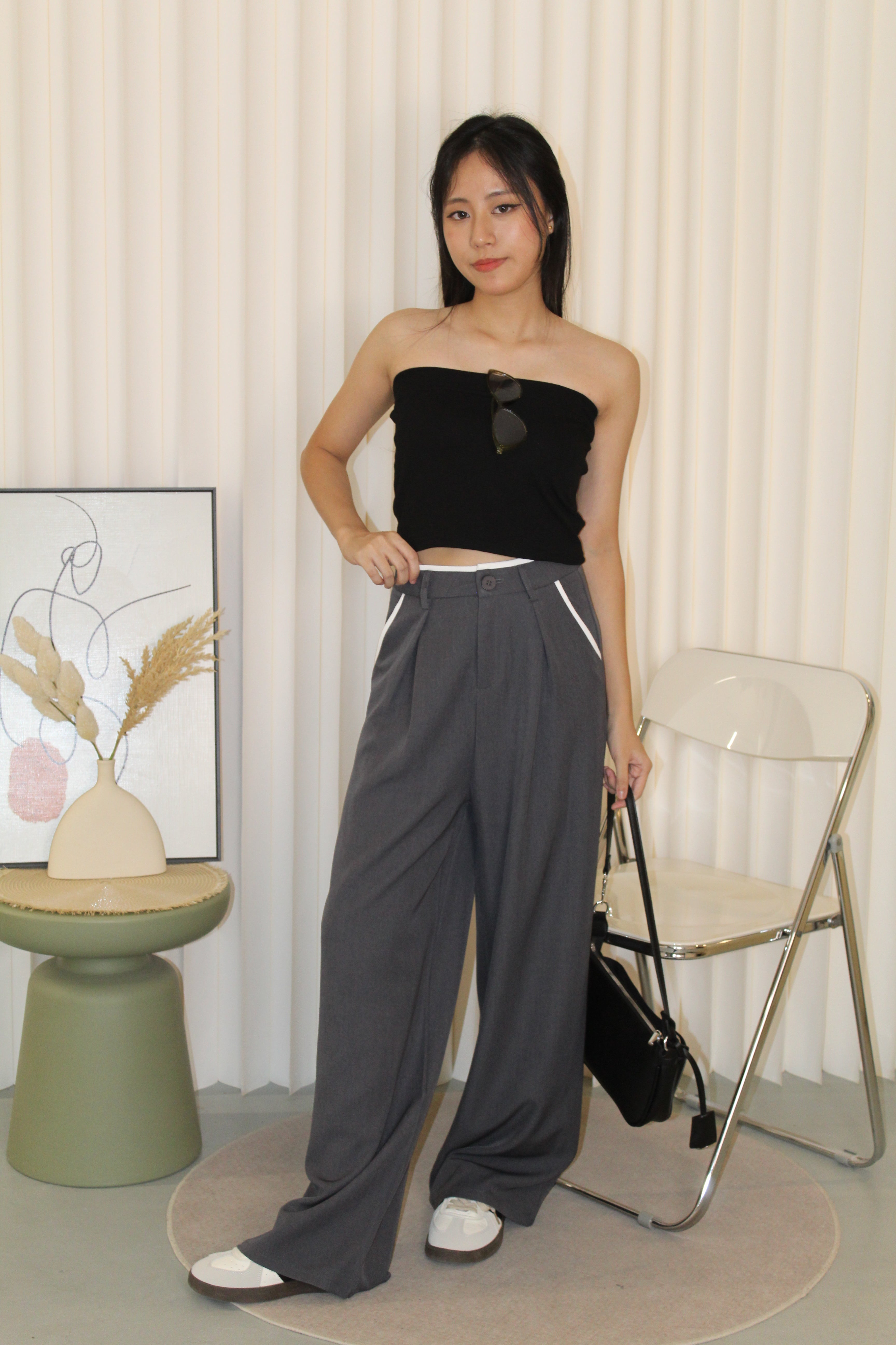 Liora Block Color Suit Pants (Grey)