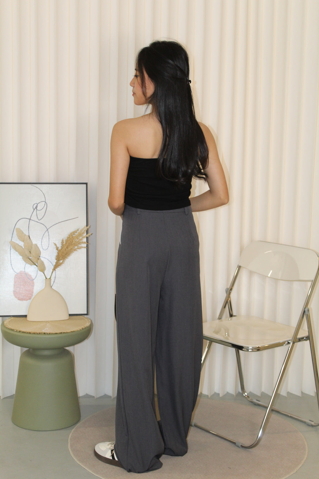 Liora Block Color Suit Pants (Black)