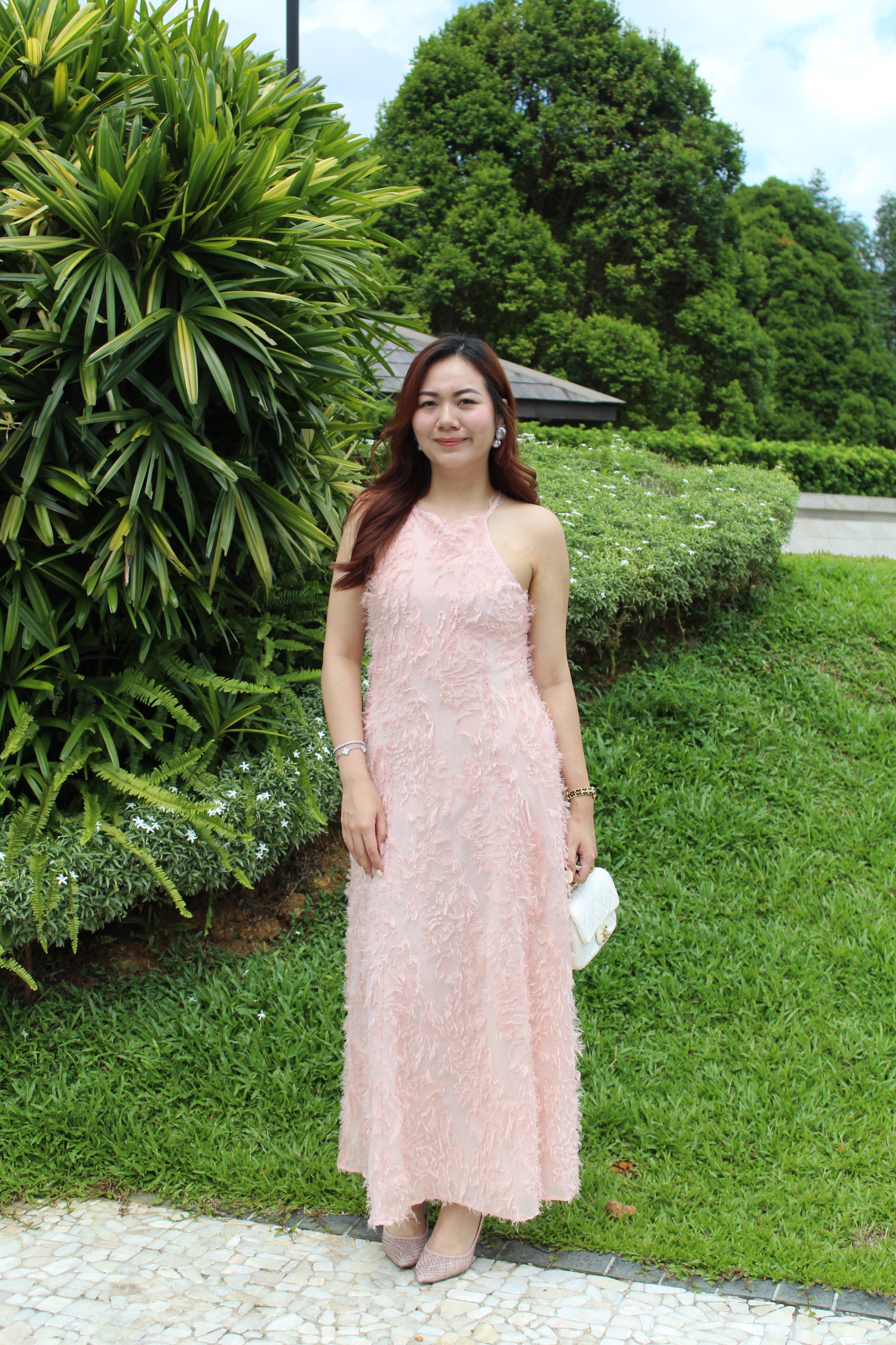 Adryn Halter Maxi Dress (Pink)