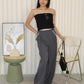 Liora Block Color Suit Pants (Grey)
