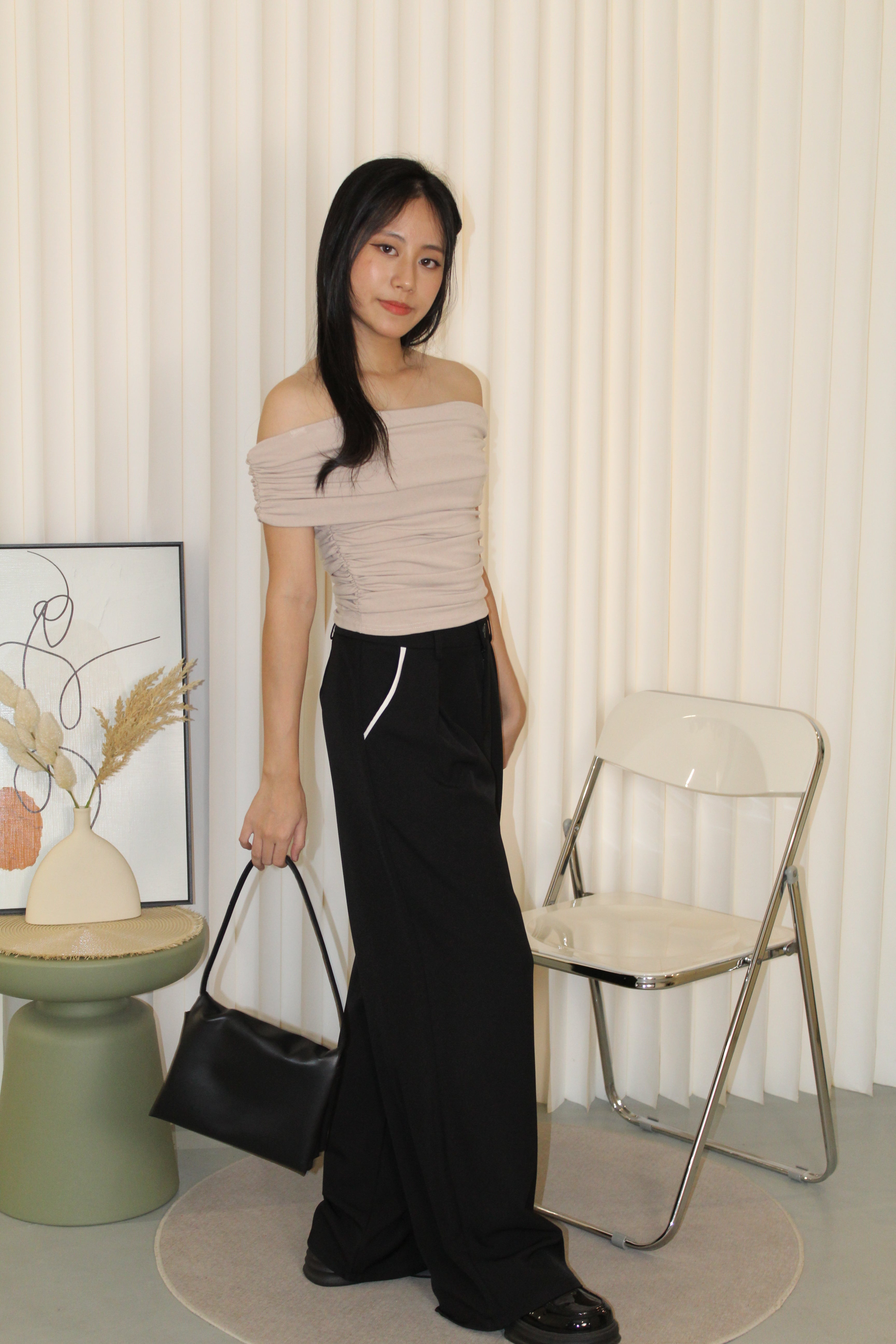 Liora Block Color Suit Pants (Black)