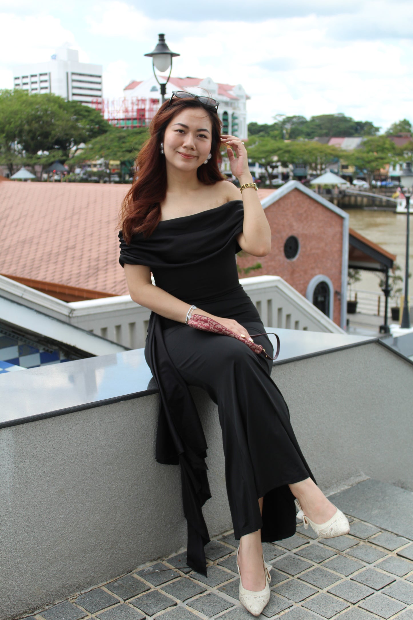 Vanessa Bodycon Maxi Dress (Black)