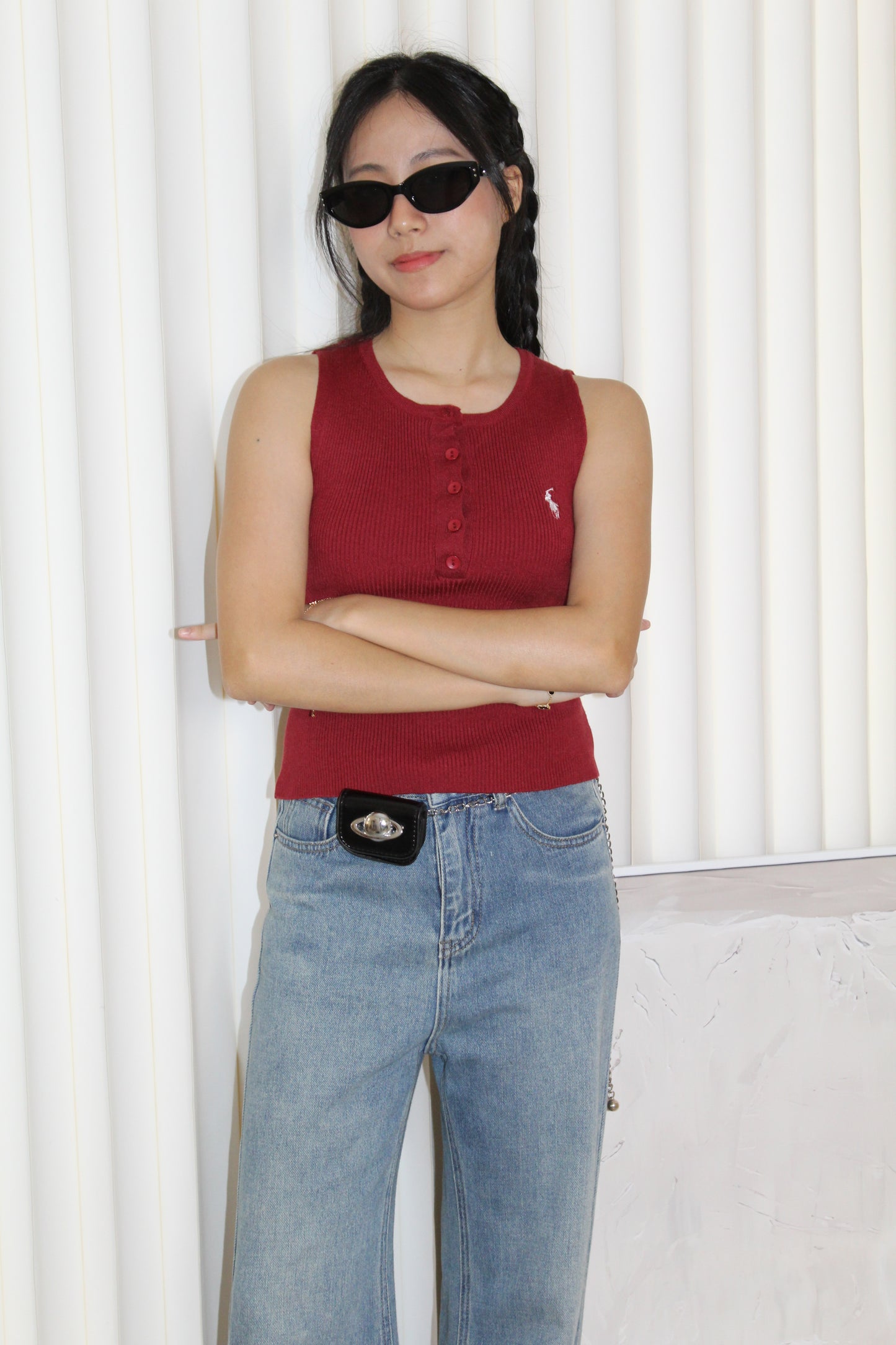 Vannie Knit Sleeveless Top (Red)