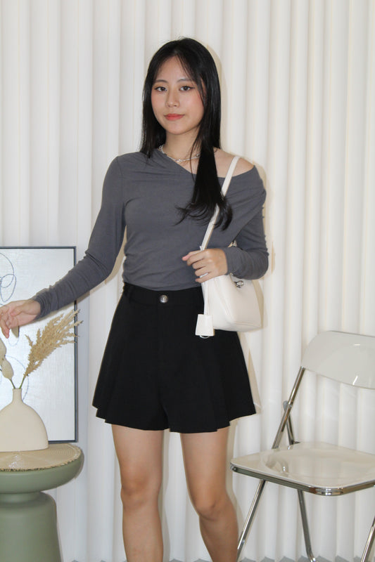 Ravina Long Sleeve Top (Grey)