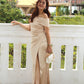 Heidi Off Shoulder Maxi Dress (Champagne)