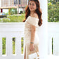 Heidi Off Shoulder Maxi Dress (Champagne)