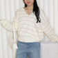 Tsuyu Stripes Knit Top (Cream)