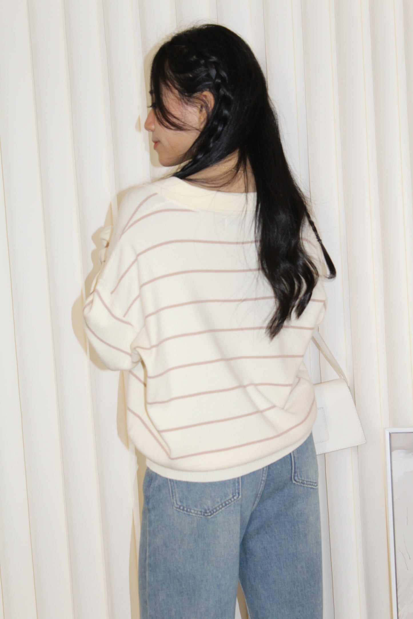 Tsuyu Stripes Knit Top (Cream)
