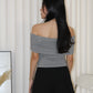 Aralyn Off Shoulder Top (Grey)