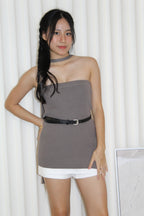 Hennie Ribbed Tube Top (Grey)