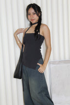 Hennie Ribbed Tube Top (Grey)