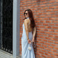 Lorelle Satin Bare Back Maxi Dress (Blue)