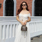 Kathryn Off Shoulder Maxi Dress (White)