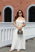 Kathryn Off Shoulder Maxi Dress (White)