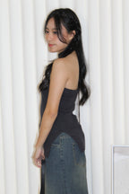 Hennie Ribbed Tube Top (Grey)