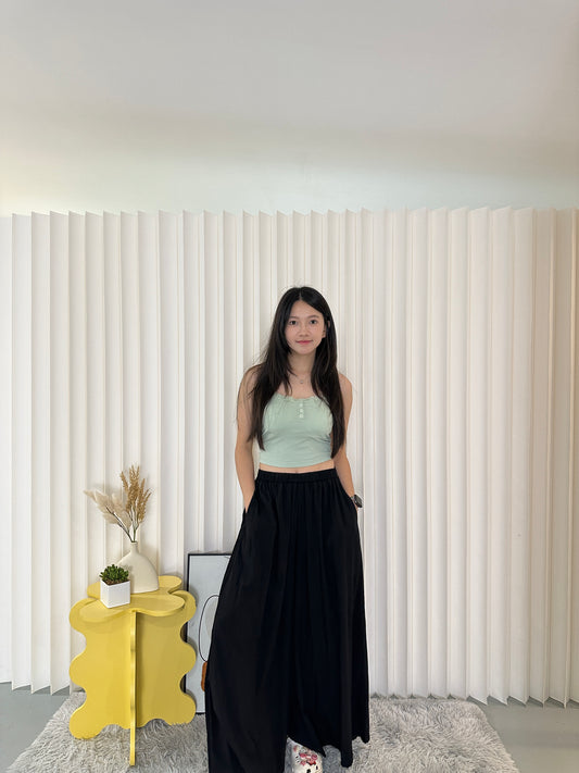 Bella Flare Culottes Pants (Black)