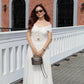 Kathryn Off Shoulder Maxi Dress (White)