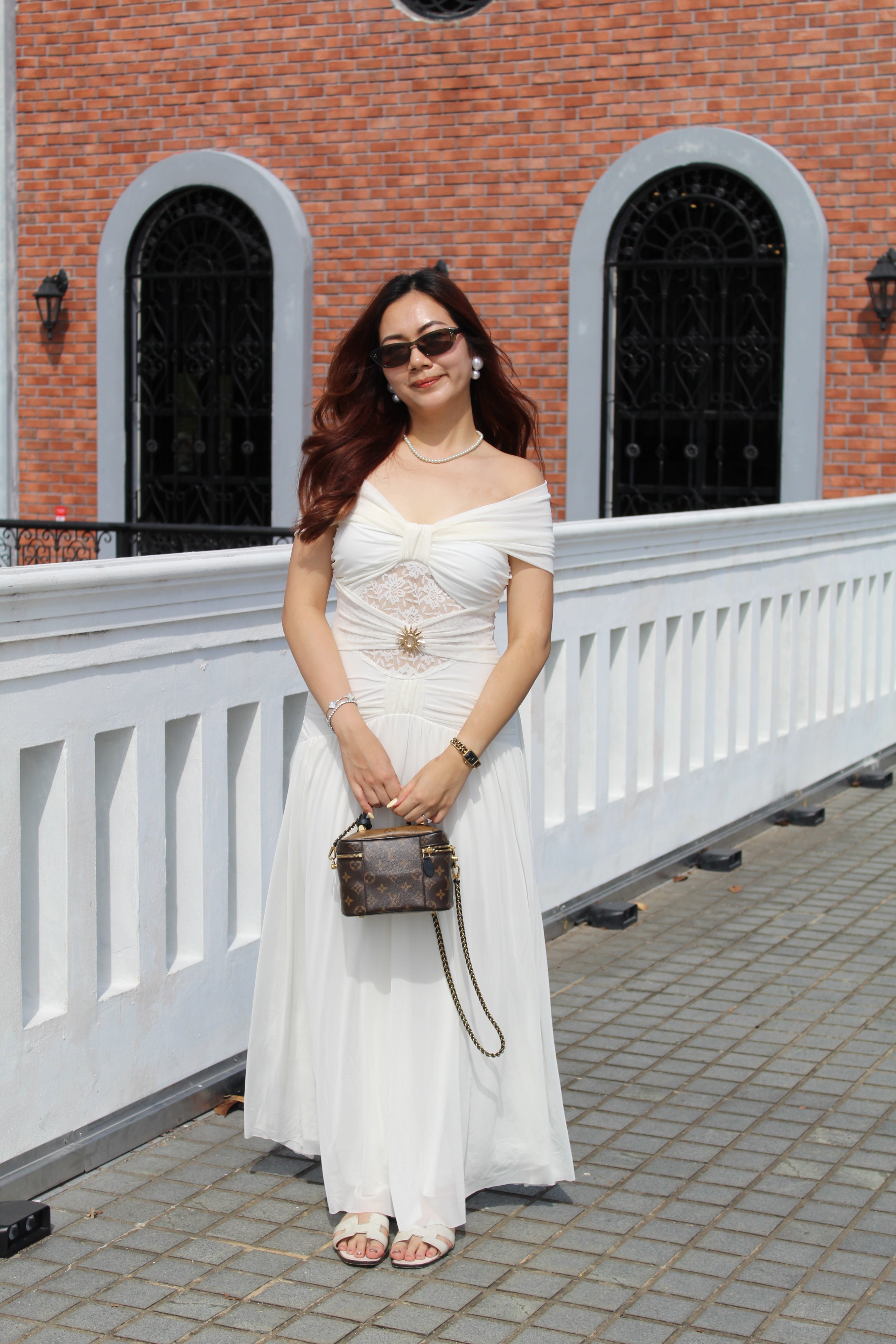 Kathryn Off Shoulder Maxi Dress (White)