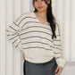 Tsuyu Stripes Knit Top (Cream)