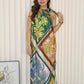Kiara Floral Halter Maxi Dress