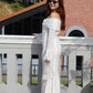Bianca Lace Long Sleeve Maxi Dress (White)