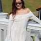 Bianca Lace Long Sleeve Maxi Dress (White)