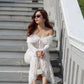 Bianca Lace Long Sleeve Maxi Dress (White)