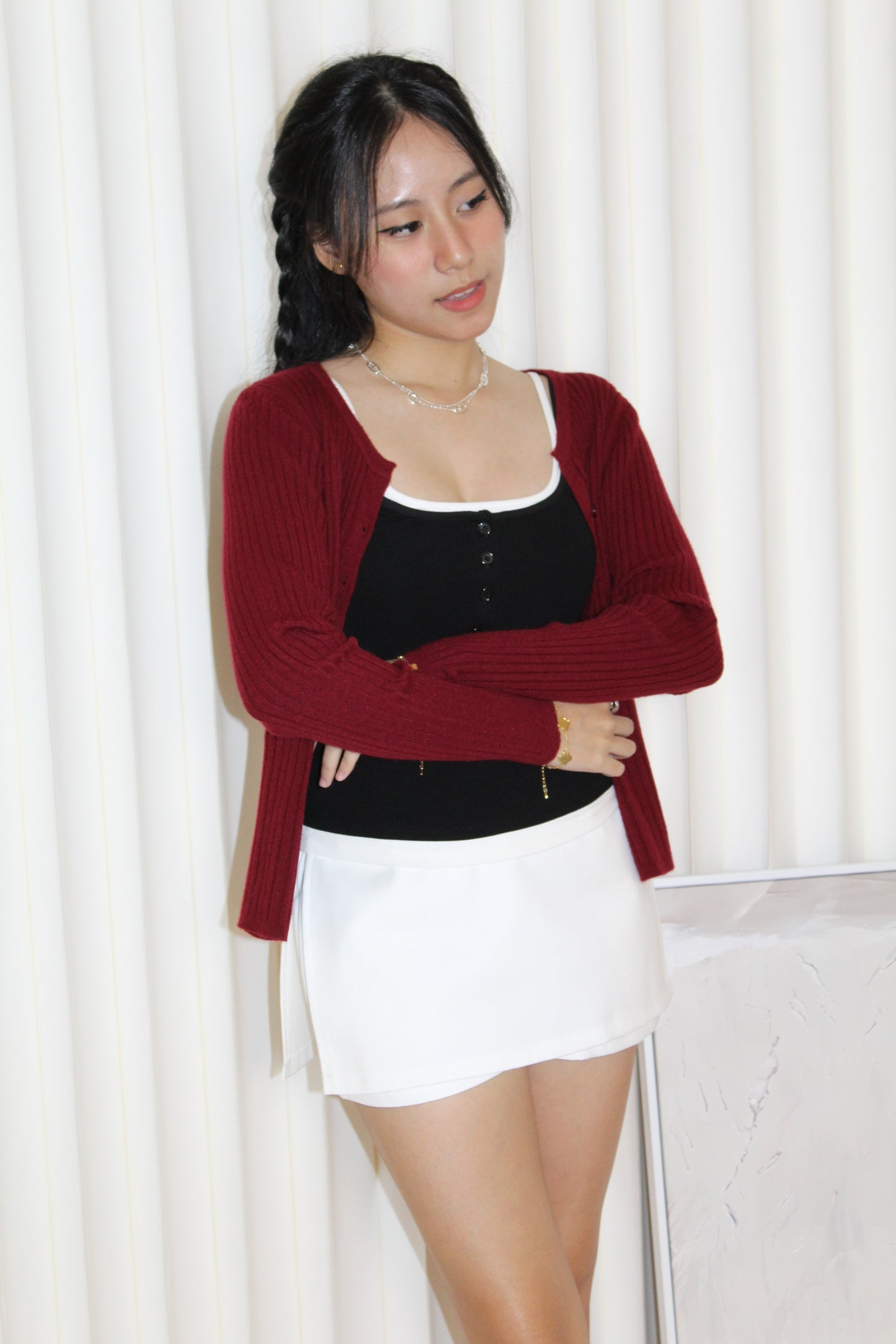 Tiarra Knit Cardigan Top (Black)