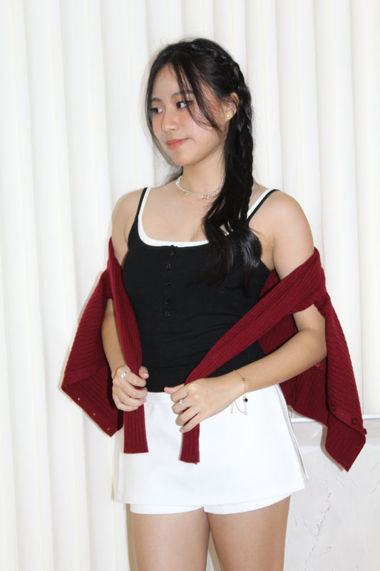 Adeline Block Color Padded Top (Black)