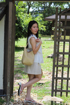 Gracie Round Neck Stripes Top (White)