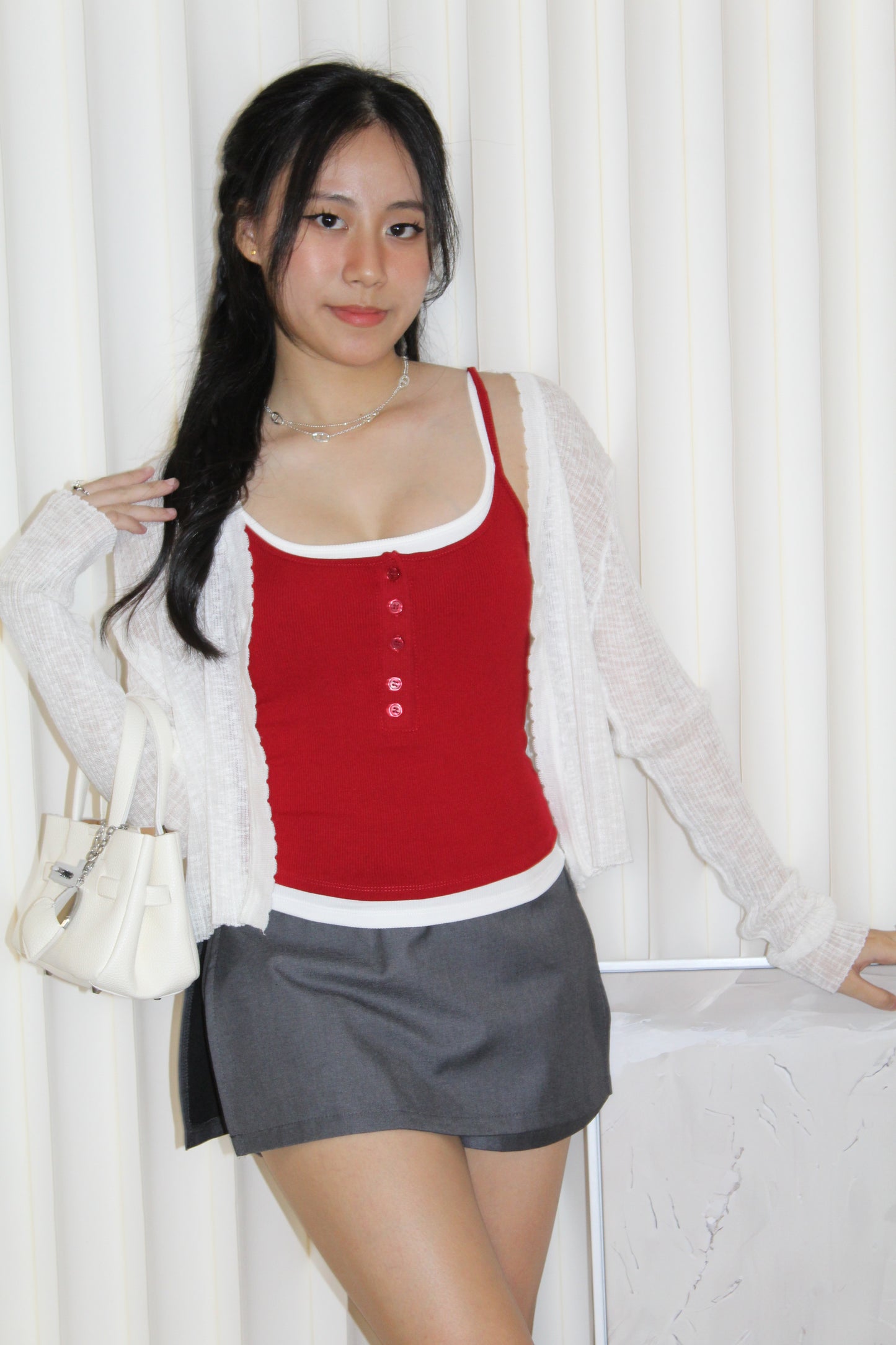 Adeline Block Color Padded Top (Black)