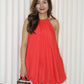 Lucy Halter Balloon Mini Dress (Red)