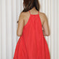 Lucy Halter Balloon Mini Dress (Red)