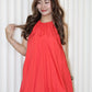 Lucy Halter Balloon Mini Dress (Red)