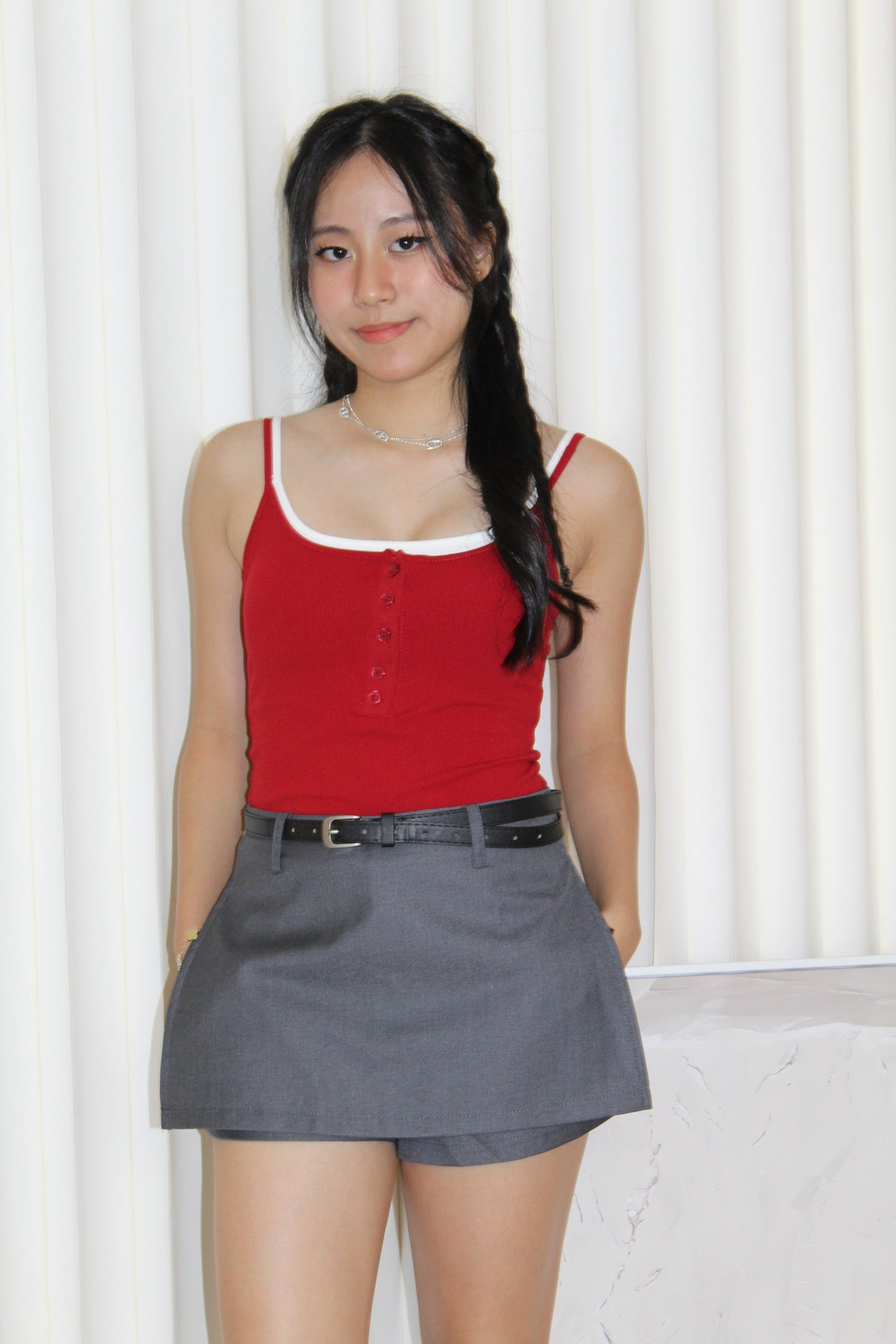 Adeline Block Color Padded Top (Black)