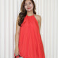 Lucy Halter Balloon Mini Dress (Red)
