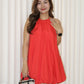 Lucy Halter Balloon Mini Dress (Red)