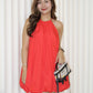 Lucy Halter Balloon Mini Dress (Red)