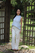 Gracie Round Neck Stripes Top (Blue)