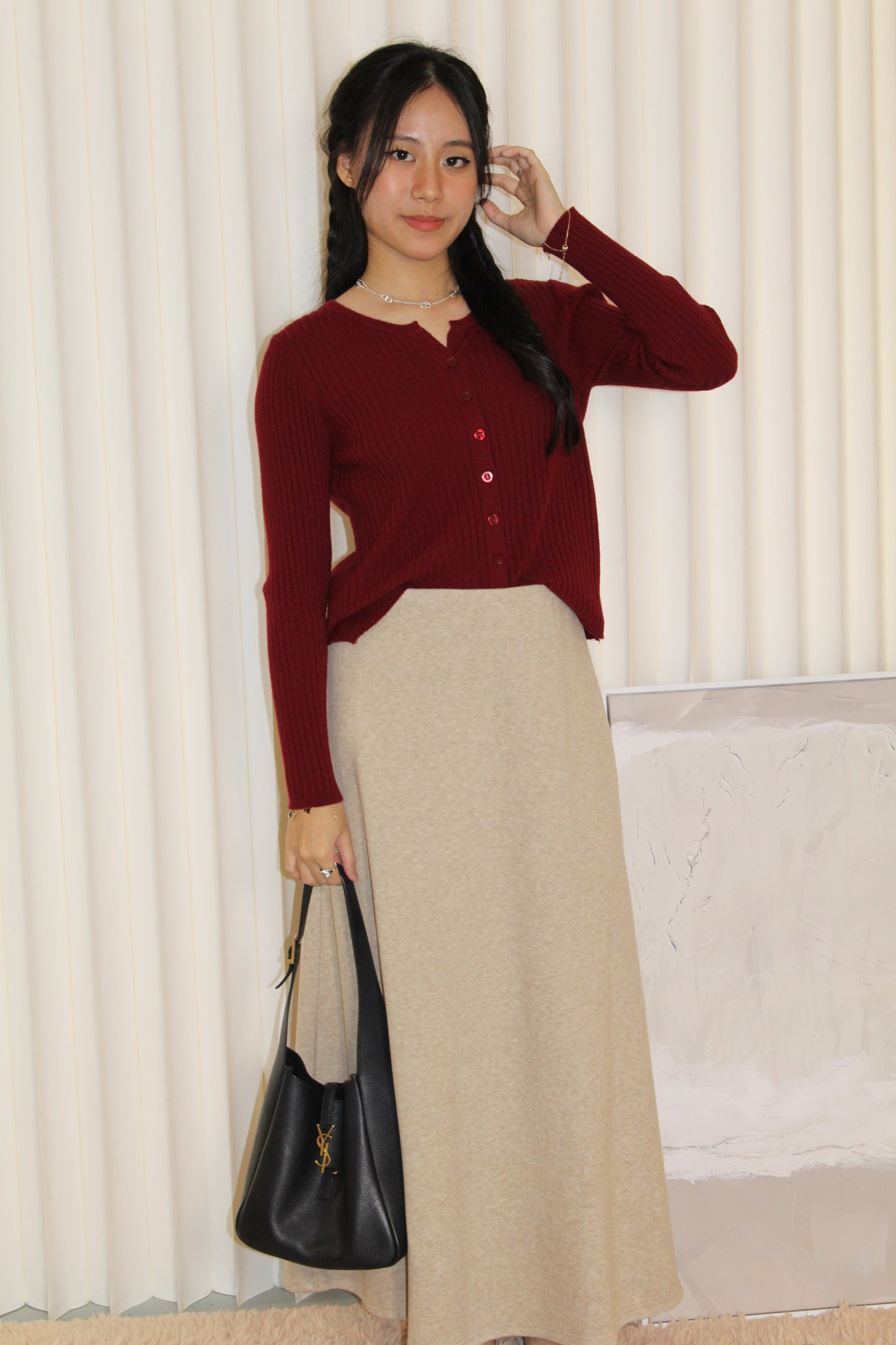 Kacey Cotton Maxi Skirt (Black)