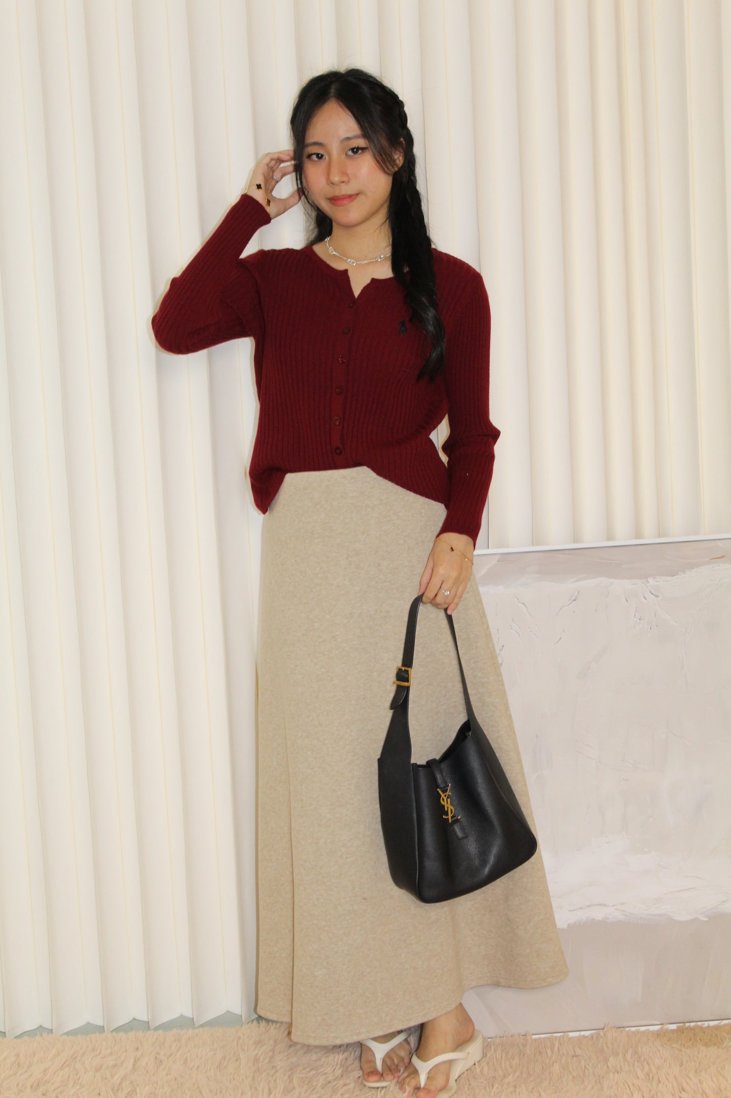 Kacey Cotton Maxi Skirt (Black)