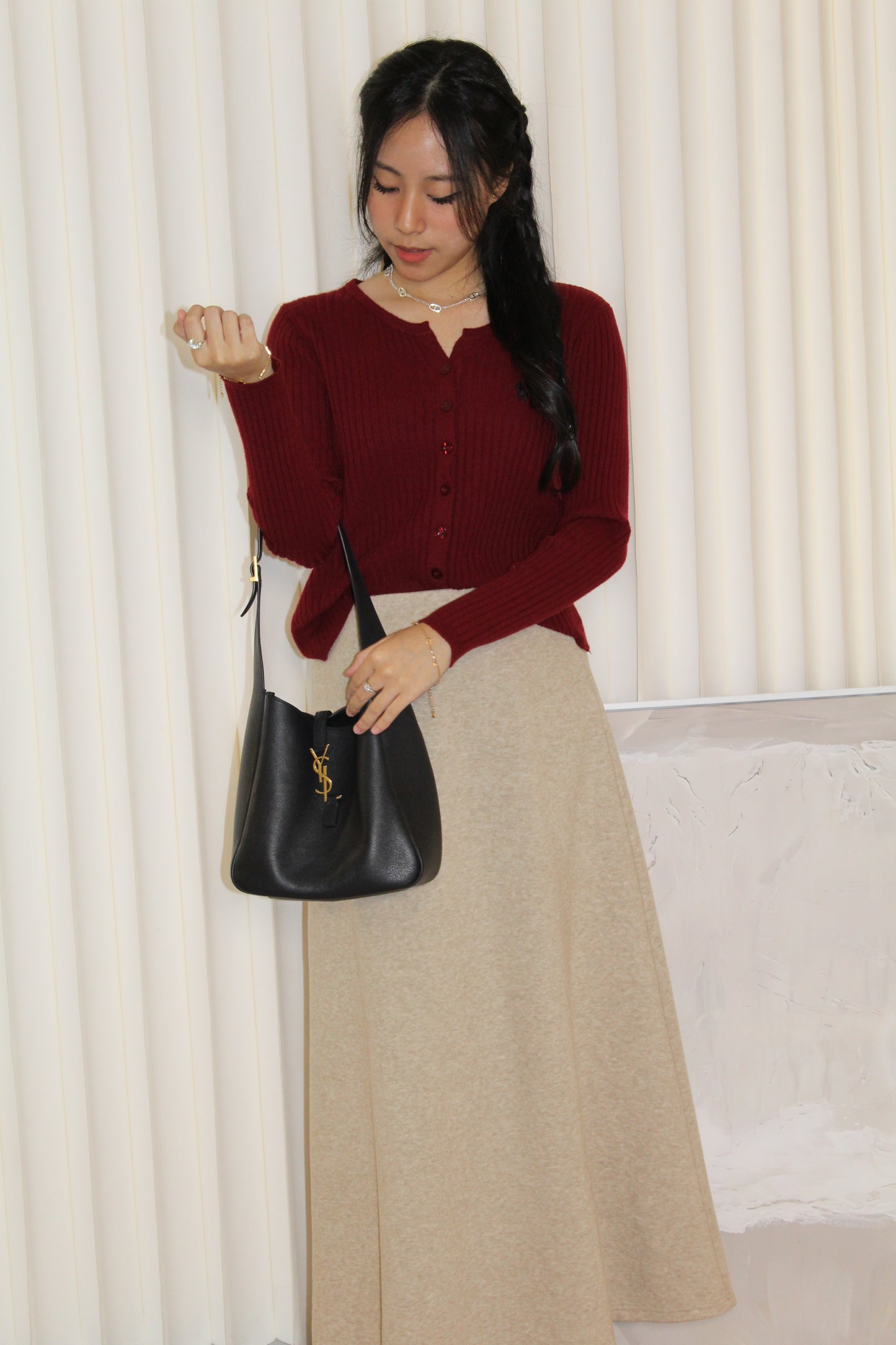 Kacey Cotton Maxi Skirt (Black)