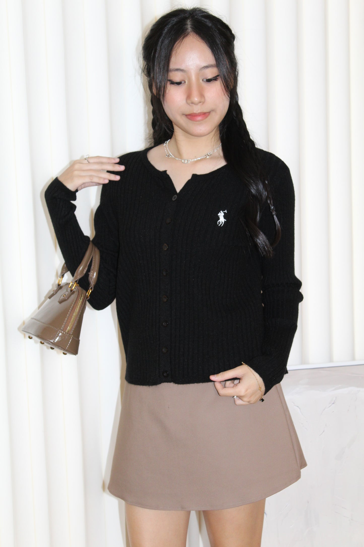 Tiarra Knit Cardigan Top (Black)